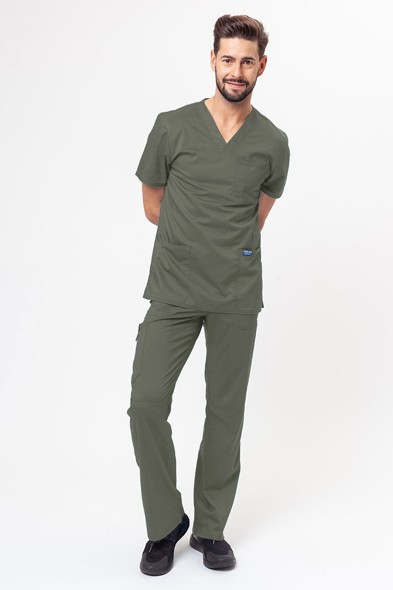 Men's Cherokee Revolution V-neck scrub top olive-5