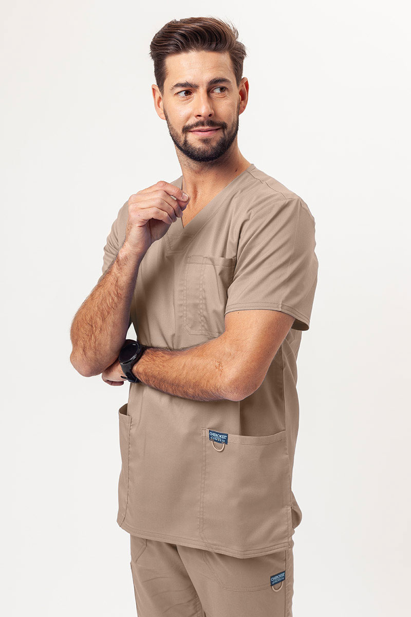 Men's Cherokee Revolution scrubs set (V-neck top, Fly Cargo trousers) khaki-2