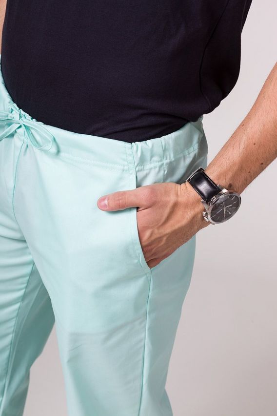 Men’s Sunrise Uniforms Basic Classic scrubs set (Standard top, Regular trousers) mint-9