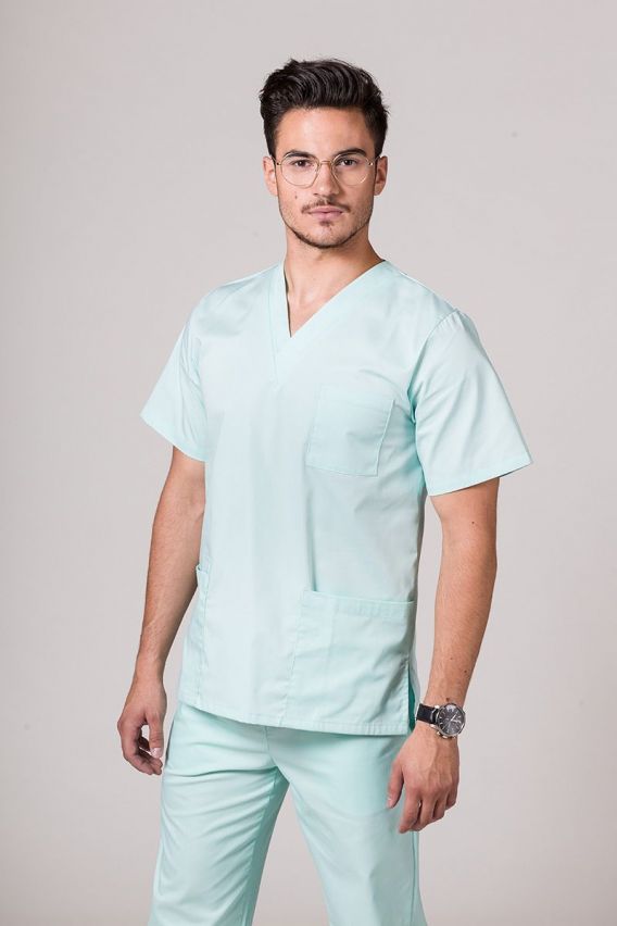 Men’s Sunrise Uniforms Basic Classic scrubs set (Standard top, Regular trousers) mint-2