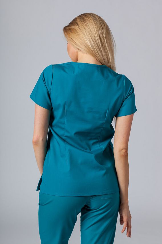 Women’s Maevn Red Panda Asymetric scrub top teal blue-3