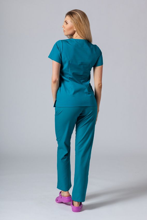 Women’s Maevn Red Panda Asymetric scrub top teal blue-4