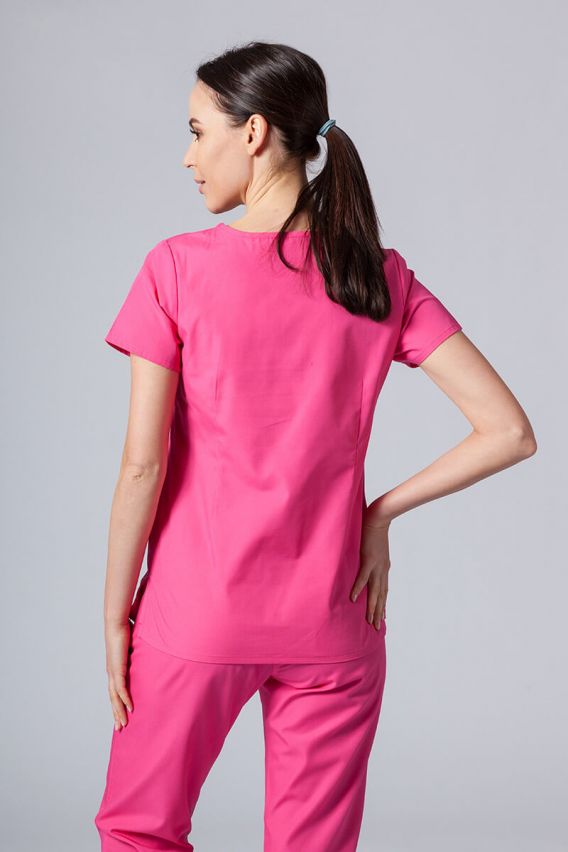 Women’s Maevn Red Panda Asymetric scrub top hot pink-2