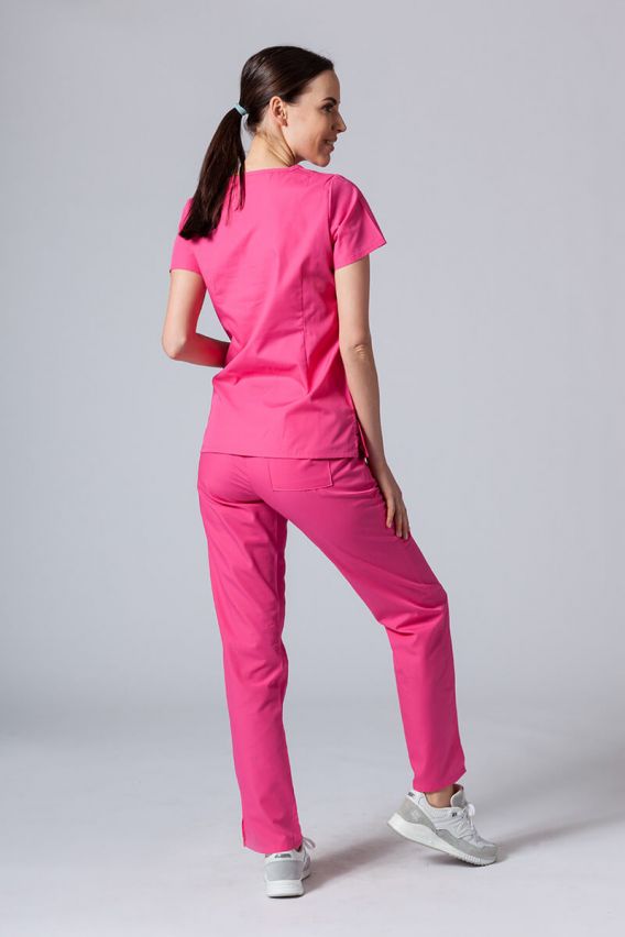 Women’s Maevn Red Panda Asymetric scrub top hot pink-3