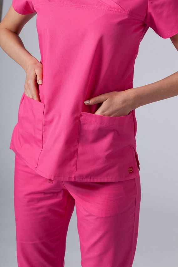 Women’s Maevn Red Panda Asymetric scrub top hot pink-5