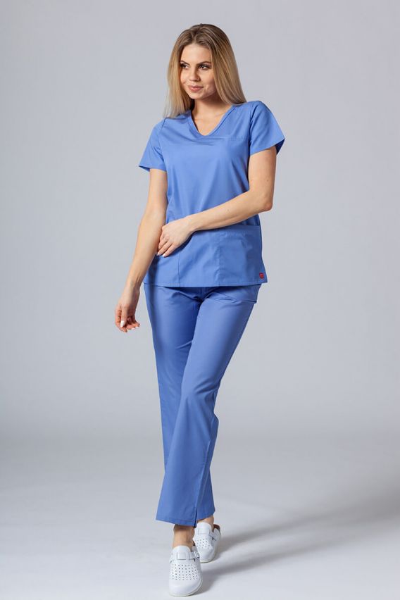 Women’s Maevn Red Panda Asymetric scrub top ceil blue-2