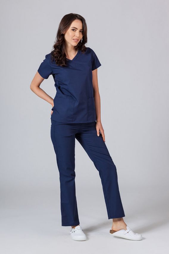 Women’s Maevn Red Panda Asymetric scrub top true navy-2