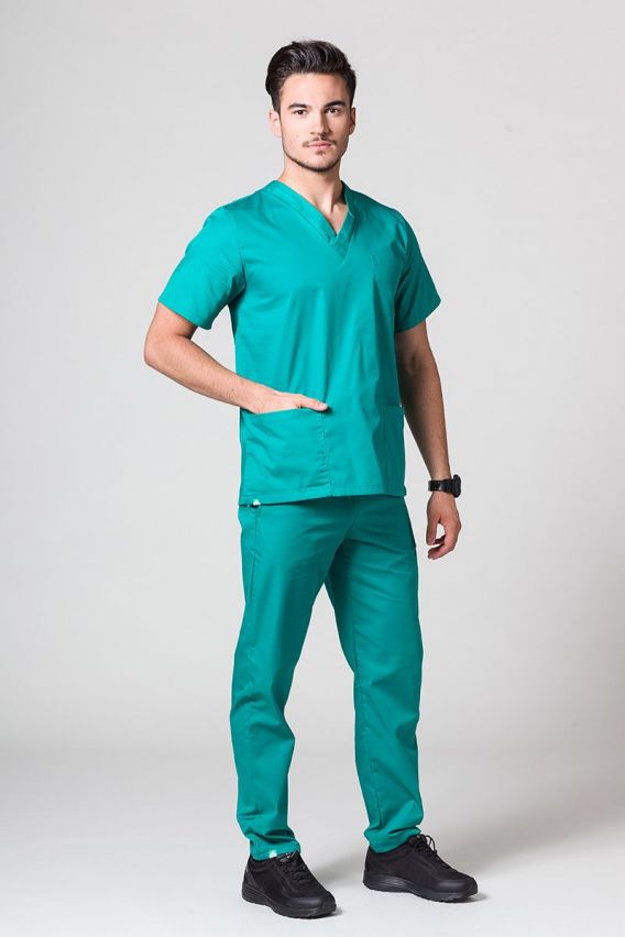 Men's Sunrise Uniforms Basic Standard scrub top hunter green-4