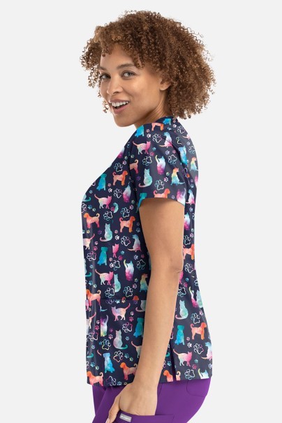 Women’s Maevn Prints scrub top Furr-ever Colorful-3