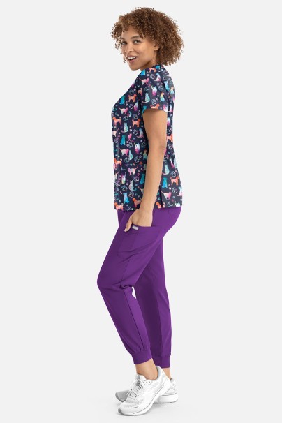 Women’s Maevn Prints scrub top Furr-ever Colorful-2