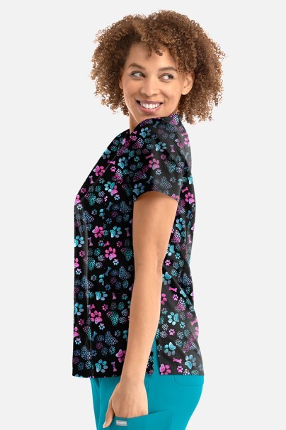 Women’s Maevn Prints scrub top Ombre Paws-2