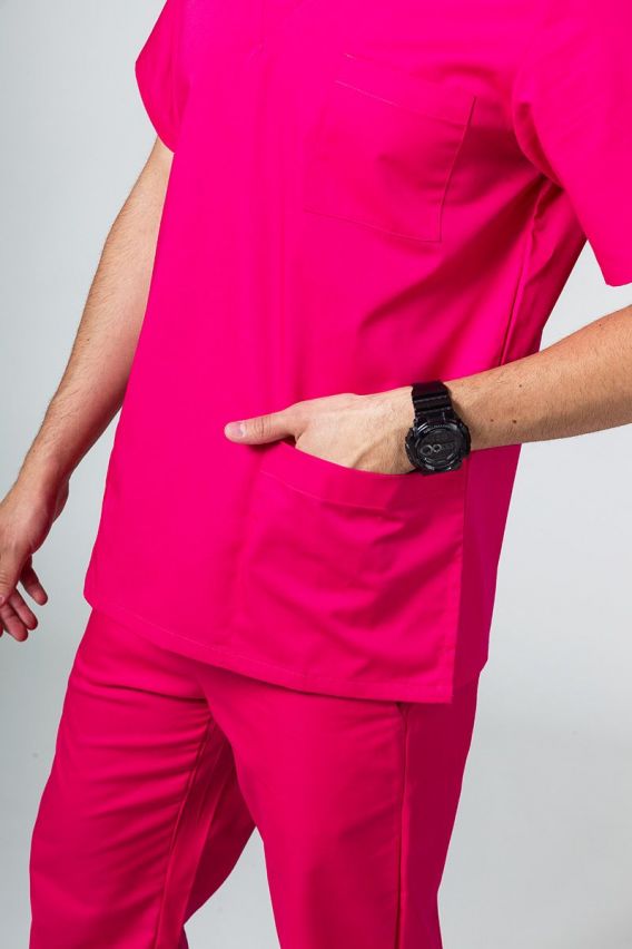Men's Sunrise Uniforms Basic Standard scrub top raspberry-2