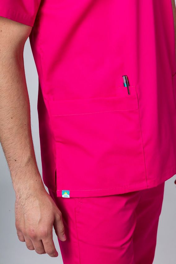 Men's Sunrise Uniforms Basic Standard scrub top raspberry-3