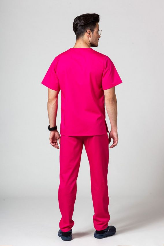 Men's Sunrise Uniforms Basic Standard scrub top raspberry-5