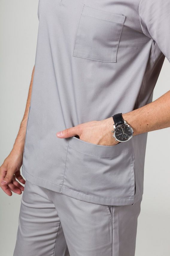 Men's Sunrise Uniforms Basic Standard scrub top pewter-2
