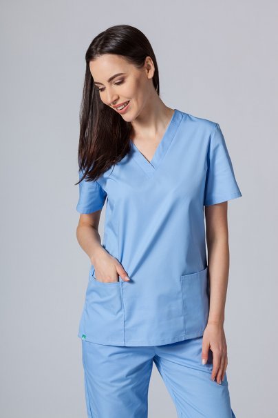 Women’s Sunrise Uniforms Basic Classic scrubs set (Light top, Regular trousers) ceil blue-2