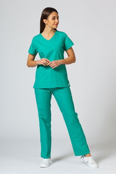 Women’s Maevn Red Panda Asymetric scrub top sea green-2