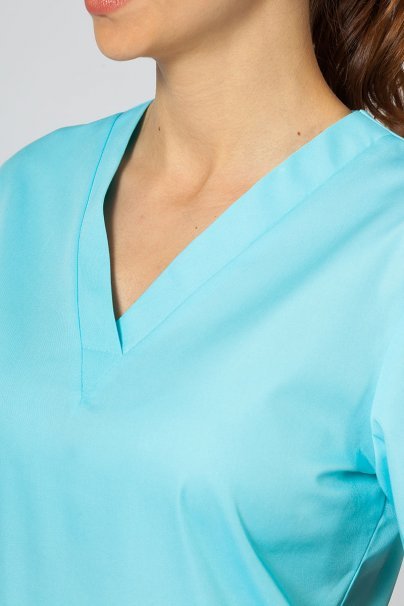 Women’s Sunrise Uniforms Basic Classic scrubs set (Light top, Regular trousers) aqua-3