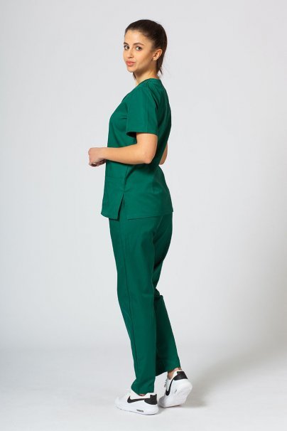 Women’s Sunrise Uniforms Basic Classic scrubs set (Light top, Regular trousers) bottle green-1