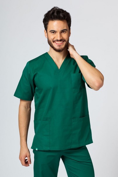 Men’s Sunrise Uniforms Basic Classic scrubs set (Standard top, Regular trousers) bottle green-3