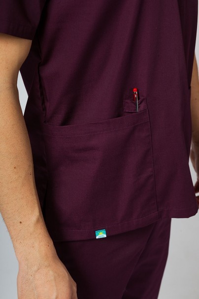 Men's Sunrise Uniforms Basic Standard scrub top burgundy-4