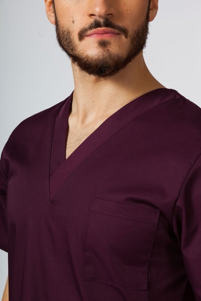 Men's Sunrise Uniforms Basic Standard scrub top burgundy-5