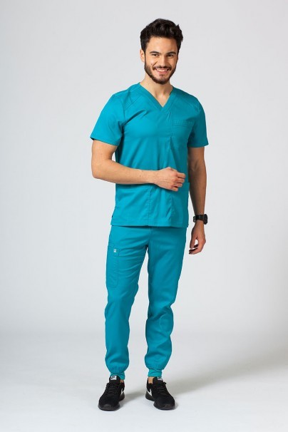 Men's Maevn Matrix scrub jogger trousers teal blue-6