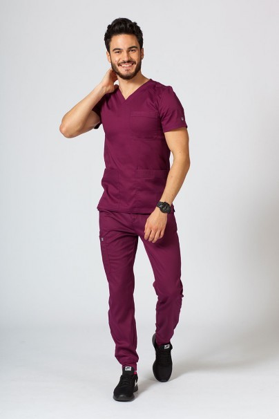 Men's Maevn Matrix scrub jogger trousers wine-5