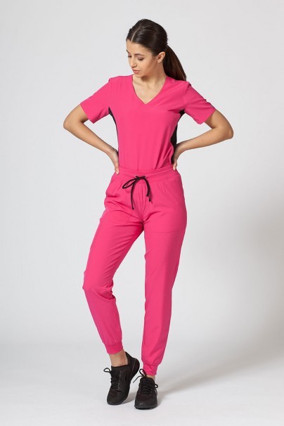 Women’s Maevn Matrix Impulse Asymmetric scrub top hot pink-2