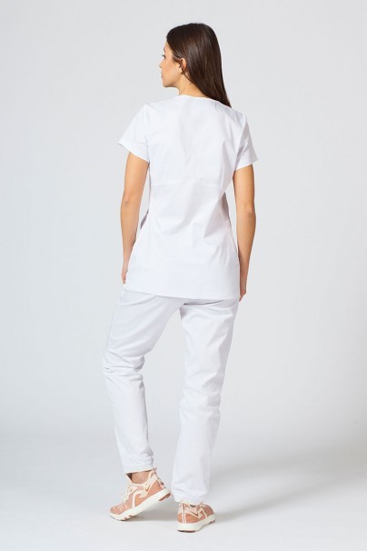 Women’s Sunrise Uniforms scrubs set (Kangaroo top, Loose trousers) white-2