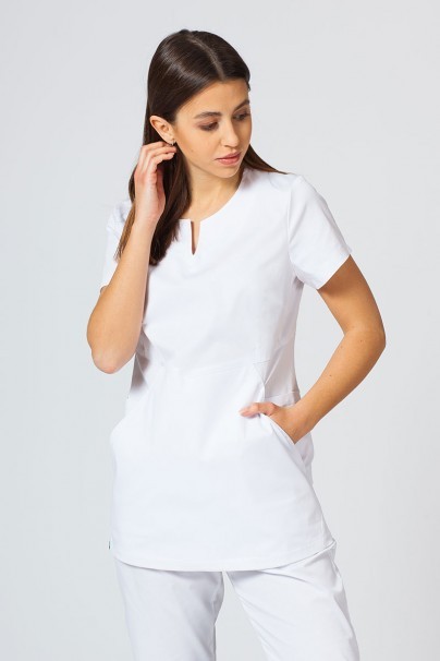 Women’s Sunrise Uniforms scrubs set (Kangaroo top, Loose trousers) white-3