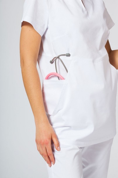 Women’s Sunrise Uniforms scrubs set (Kangaroo top, Loose trousers) white-6