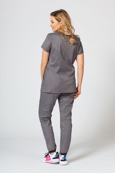 Women’s Sunrise Uniforms scrubs set (Kangaroo top, Loose trousers) pewter-2