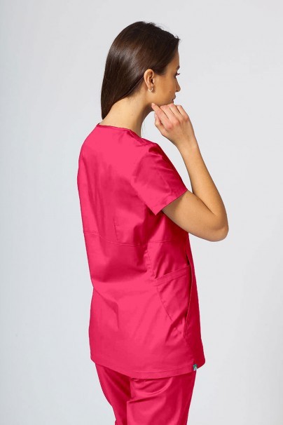 Women’s Sunrise Uniforms scrubs set (Kangaroo top, Loose trousers) raspberry-1