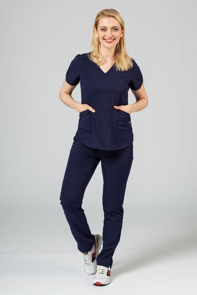 Women’s Adar Uniforms Leg Yoga scrub trousers navy-2