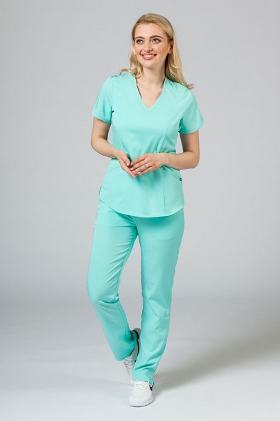 Women’s Adar Uniforms Leg Yoga scrub trousers aqua-2