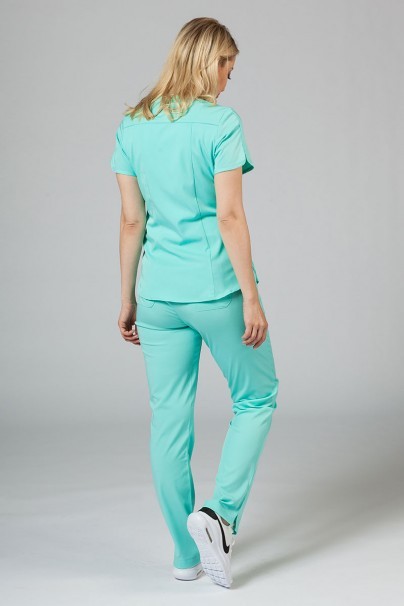 Women’s Adar Uniforms Leg Yoga scrub trousers aqua-3