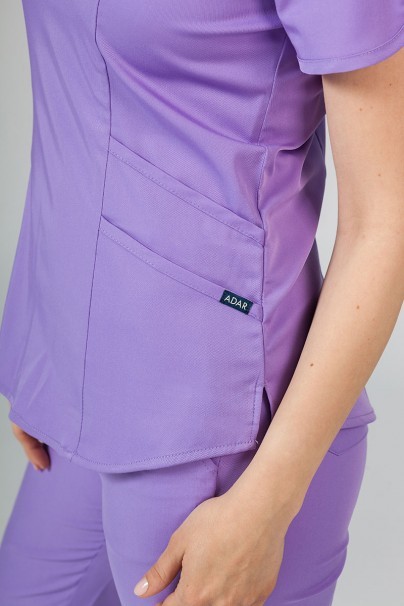 Adar Uniforms Yoga scrubs set (with Modern top – elastic) lavender-5