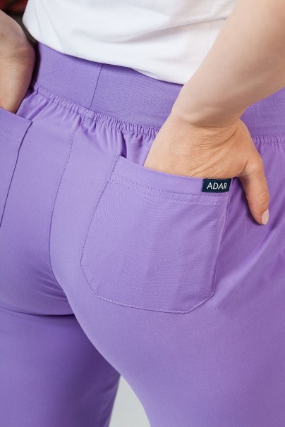 Adar Uniforms Yoga scrubs set (with Modern top – elastic) lavender-10