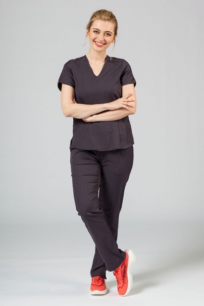 Adar Uniforms Yoga scrubs set (with Modern top – elastic) pewter-2
