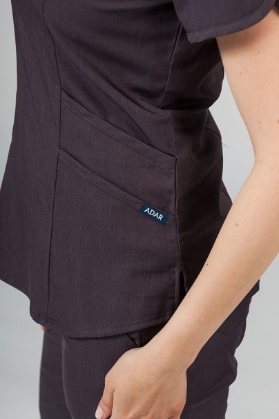 Adar Uniforms Yoga scrubs set (with Modern top – elastic) pewter-7
