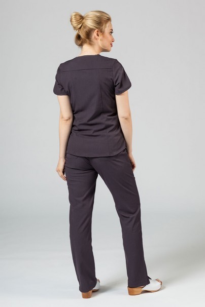 Adar Uniforms Yoga scrubs set (with Modern top – elastic) pewter-3