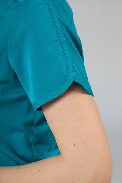 Adar Uniforms Yoga scrubs set (with Modern top – elastic) teal blue-5