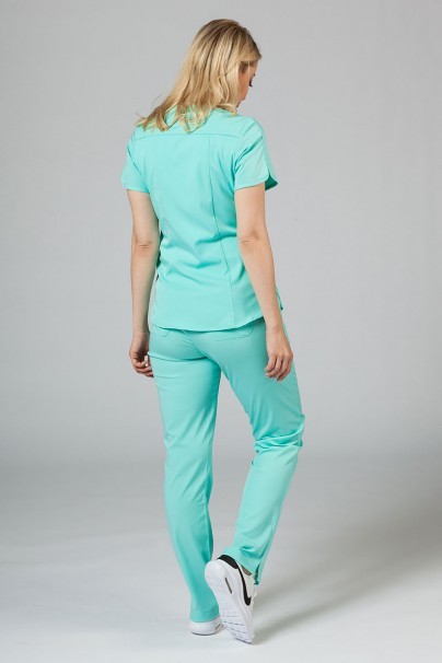 Adar Uniforms Yoga scrubs set (with Modern top – elastic) aqua-1