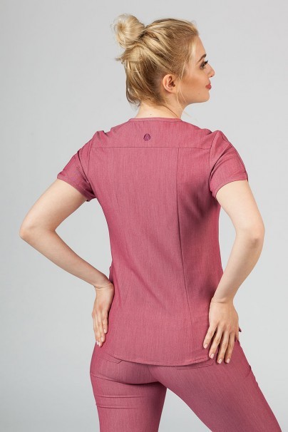 Adar Uniforms Yoga scrubs set (with Modern top – elastic) heather wine-3