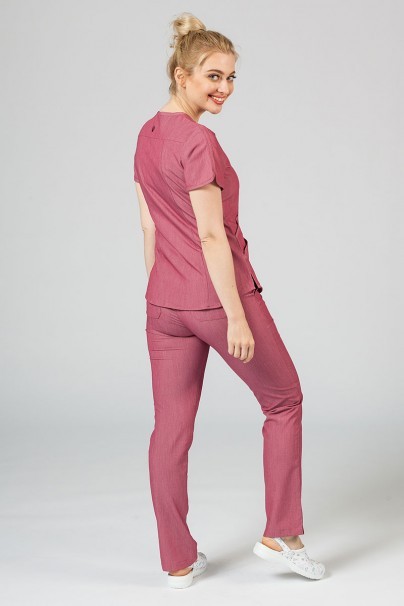 Adar Uniforms Yoga scrubs set (with Modern top – elastic) heather wine-1