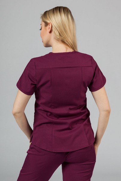 Adar Uniforms Yoga scrubs set (with Modern top – elastic) wine-3