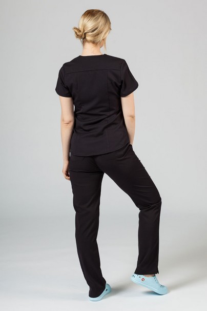 Adar Uniforms Yoga scrubs set (with Modern top – elastic) black-1