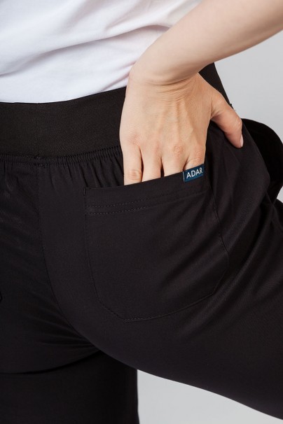 Adar Uniforms Yoga scrubs set (with Modern top – elastic) black-12