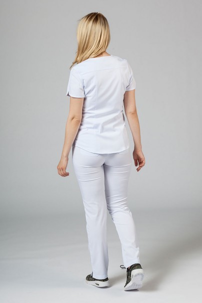 Adar Uniforms Yoga scrubs set (with Modern top – elastic) white-2